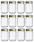 NMS 12 Ounce Glass Regular Mouth Mason Canning Jars - Case of 12 - With Gold Lids