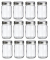 NMS 12 Ounce Glass Regular Mouth Mason Canning Jars - Case of 12 - With Silver Lids