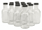 NMS 16 Ounce Glass Stout Sauce Bottle - Case of 12 - With 38mm Black Plastic Lids