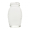NMS 6 Ounce Glass Queenline Honey Jar - With Lids - Case of 24 (White Lids)