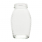 NMS 11 Ounce Glass Queenline Honey Jar - With Lids - Case of 12 (White Lids)