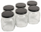 NMS 30.5 Ounce/2.5 LB Glass Wide Mouth Square Honey/Cracker/Storage/Canning Jars - With Black Metal Lids - Case of 6