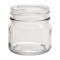 NMS 8 Ounce Glass Smooth Square Regular Mouth Mason Canning Jars - With Black Plastic Lids - Case of 12