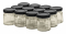 NMS 1.5 Ounce (45ml) 12 Sided Glass Spice/Canning Jars 43 Lug - Case of 12 - With Black Lids
