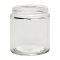 NMS 4 Ounce Glass Straight Sided Mason Canning Jars - With 58mm Lids - Case of 24 (Clear Glass Black Lids)