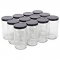 NMS 32 Ounce Glass Quart Straight Sided Wide Mouth Canning Jars - With Black Metal Lids - Case of 12