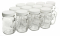 NMS Glass Pint Mug Handle Mason Drinking Jars - With White Plastic Lids - Case of 12