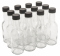 NMS 1.7 Ounce Clear Glass Mini Woozy/Sauce Bottles - With Black Plastic Lids - Case of 12