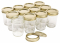 NMS 8 Ounce Glass Regular Mouth Tapered Mason Canning Jars - With Gold Two-Piece Lids - Case of 12