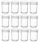 NMS 8 Ounce Glass Regular Mouth Tapered Canning Jars - Case of 12 - With White Lids