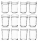 NMS 8 Ounce Glass Regular Mouth Tapered Canning Jars - Case of 12 - With White Lids