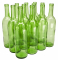 NMS 750ml Glass Bordeaux Wine Bottle Flat-Bottomed Cork Finish - Case of 12 - Transition Green