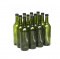 North Mountain Supply - 750ml Clear Glass Bordeaux Wine Bottle Flat-Bottomed Screw-Top Finish - with 28mm Black Plastic Lids - Case of 12 - Champagne Green
