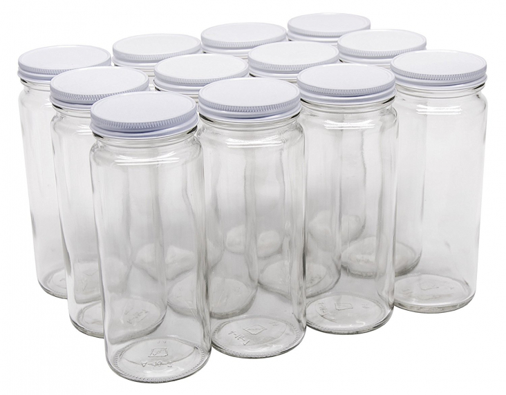 NMS 16 Ounce Glass Tall Straight Sided Mason Canning Jars With 63mm